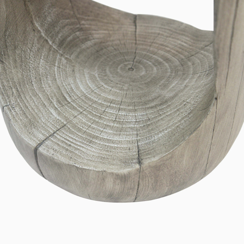Table d'appoint pour l'extérieur, table de bout à conception creuse, tabouret de jardin pour patio, table d'appoint décorative pour terrasse de balcon sur la plage, béton léger, texture semblable au bois, couleur grise