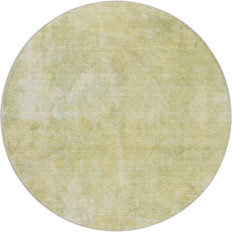 Tapis à poil long de qualité supérieure lavable à la machine ADS573, Gold, 8' Round