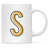 Custom Monogram Initial Coffee Mug Gift Letters A-Z, Color Block Custom 11Oz Ceramic Coffee Mug, 1-Pk-70924159
