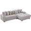 Canapé modulaire en L 110,75 po, canapé modulaire en velours côtelé, avec repose-pieds mobile, porte-gobelets, 8 coussins décoratifs, poche latérale, déplier dans un lit-1844824477