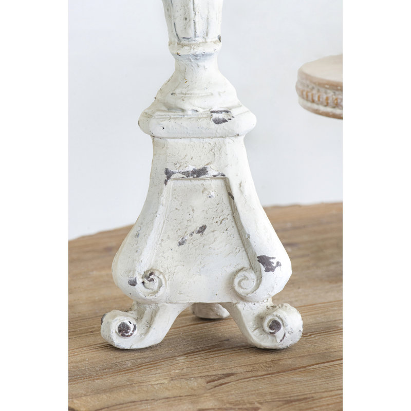 Bougeoir en pierre 27,5 po, Crème, crème