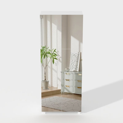 Armoire de rangement moderne pour chaussures en MDF, spacieuse avec portes miroir