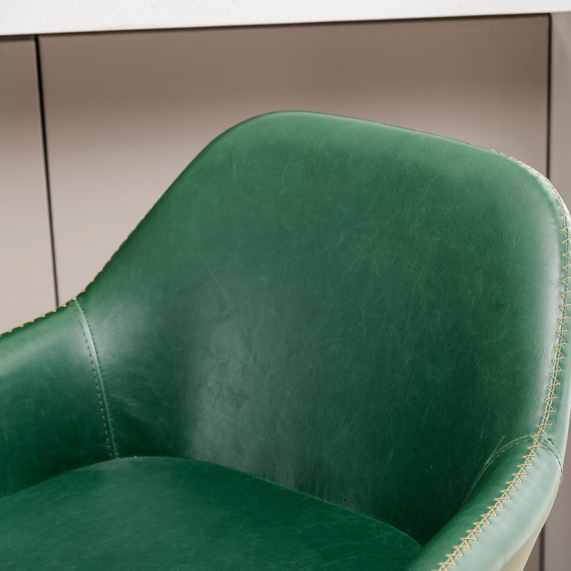 Tabouret de bar pivotant à hauteur réglable Thibodeaux, Vert fougère foncé