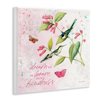  Dream Big Birds & Florals Wall Plaque Art by Katie Pertiet