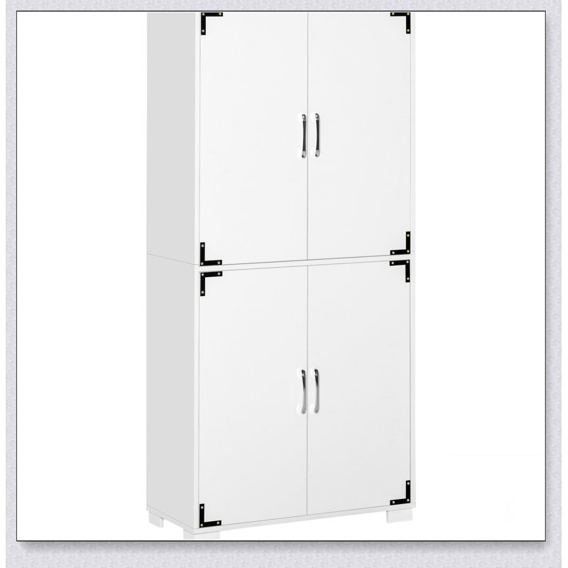 Garde-manger industriel blanc avec placard et tablettes