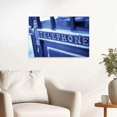Close-Up Of Blue Telephone Booth Abstract Contemporary Wall Art