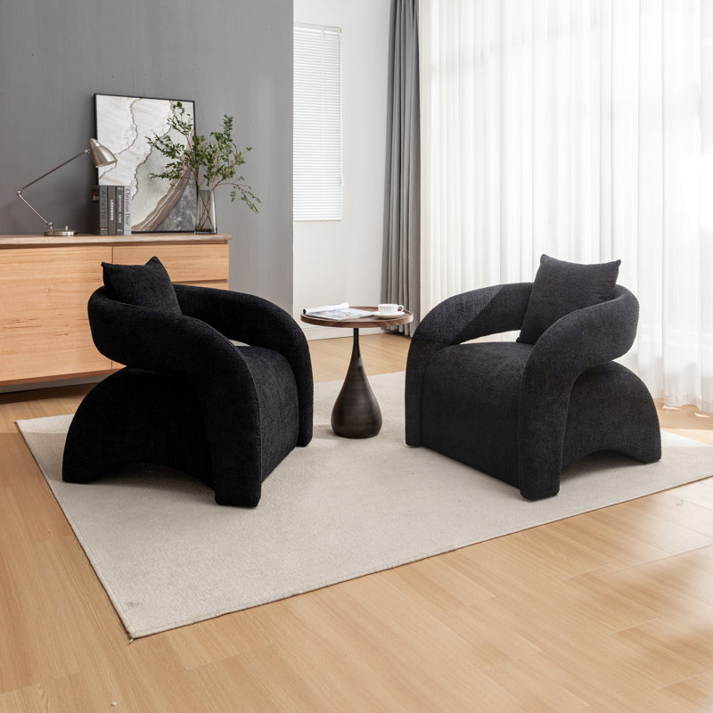 Fauteuil Hijinio, Mélange de polyester noir