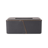 Noir Leather Rectangle Tissue Box Cover