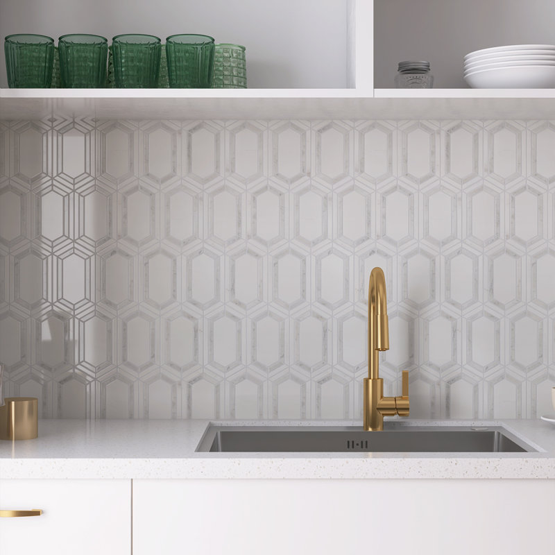 Natural Carrara 4" x 7" Marble Mosaic Wall Tile
