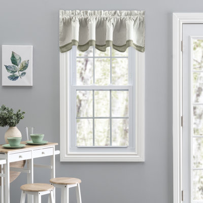 Charis Cotton Blend Striped Scalloped Window Valance