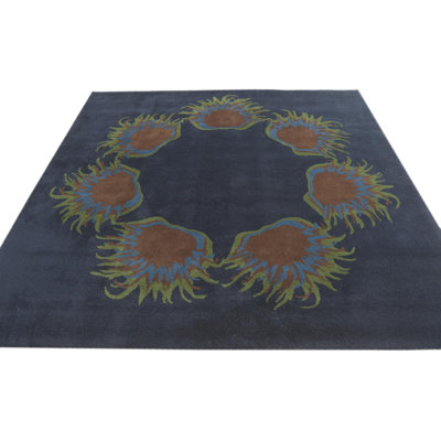 Tapis carré bleu marine Myrick