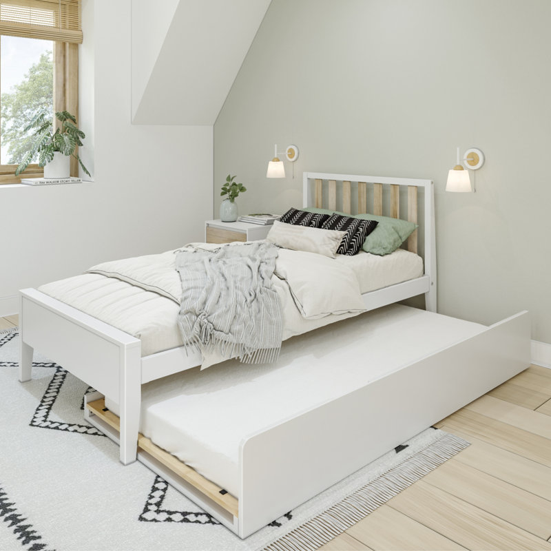Brubaker Solid Wood Panel Bed, Simple, Blanc