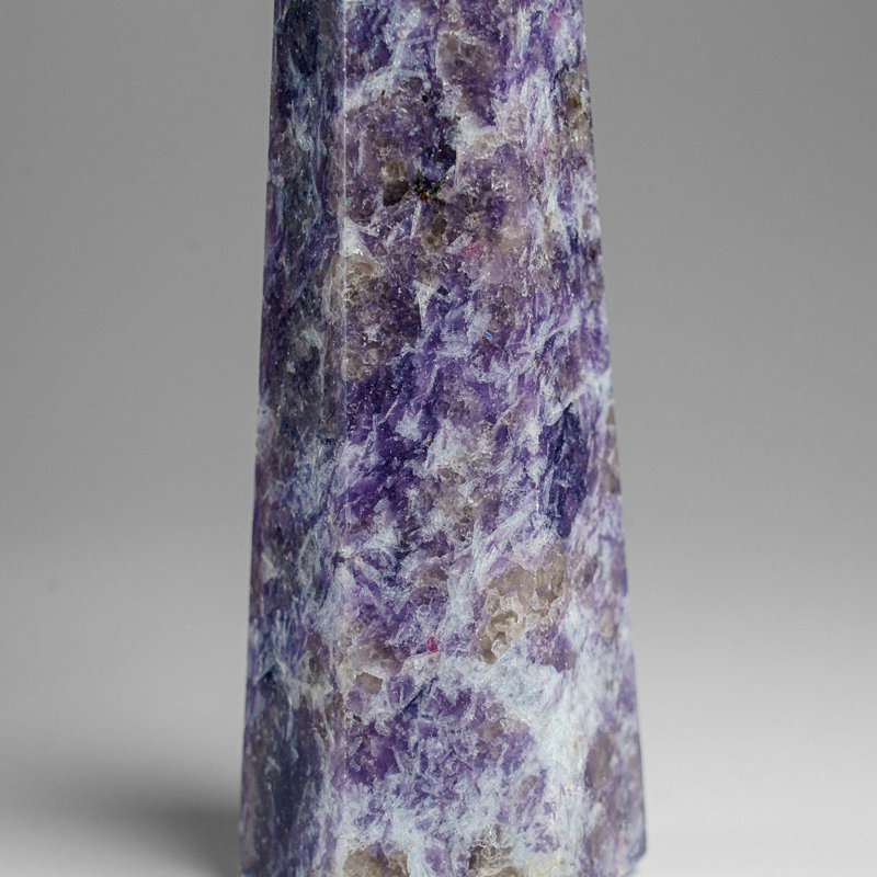 Lepidolite Figurines & Sculptures, 6.75" H x 1.75" W x 1.5" D, Purple/White/Brown