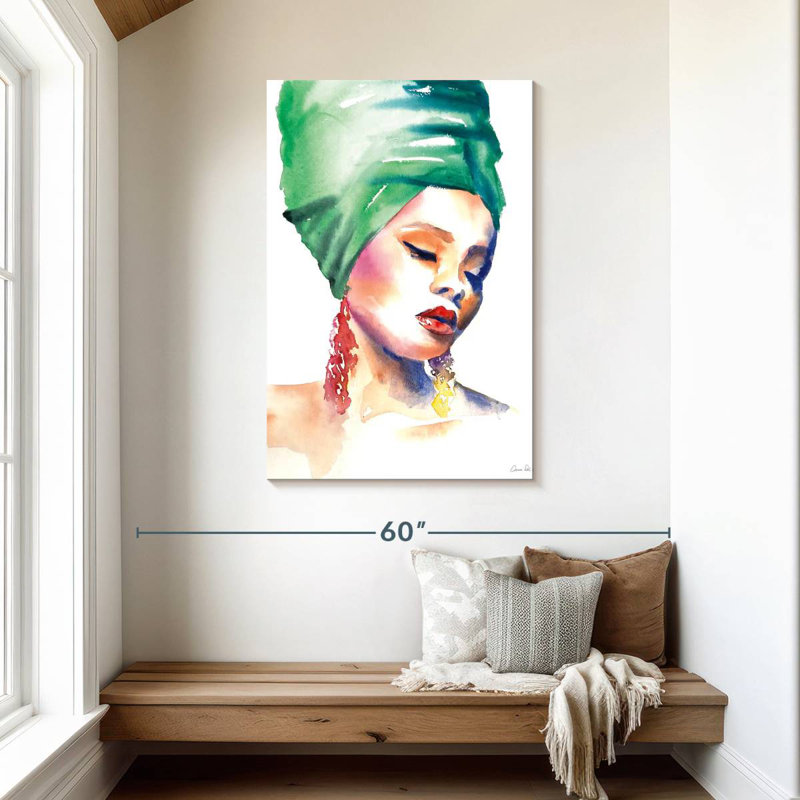 Leisha en vert, H 45 po x l 30 po