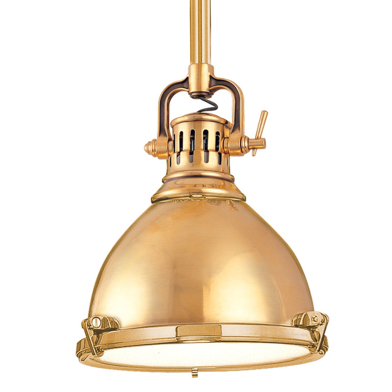 Pelham 1 - Light Single Pendant, Aged Brass, 10.5"