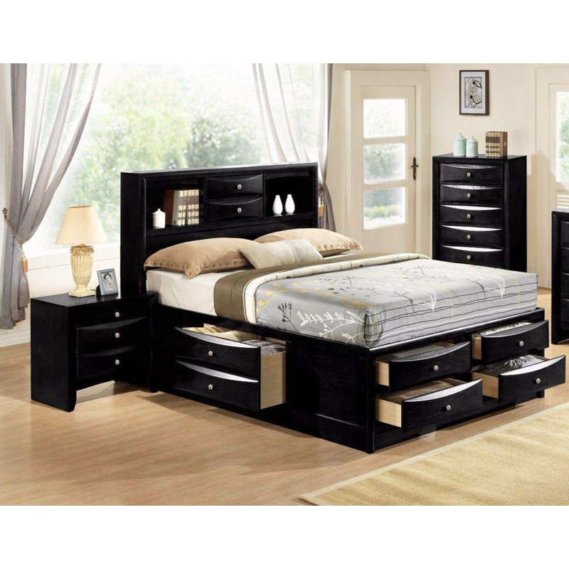 Transitional Nightstand With Drawer, Black