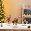 Décoration de table de Noël en résine représentant des bonshommes en pain d'épice skiant, 15 cm de hauteur