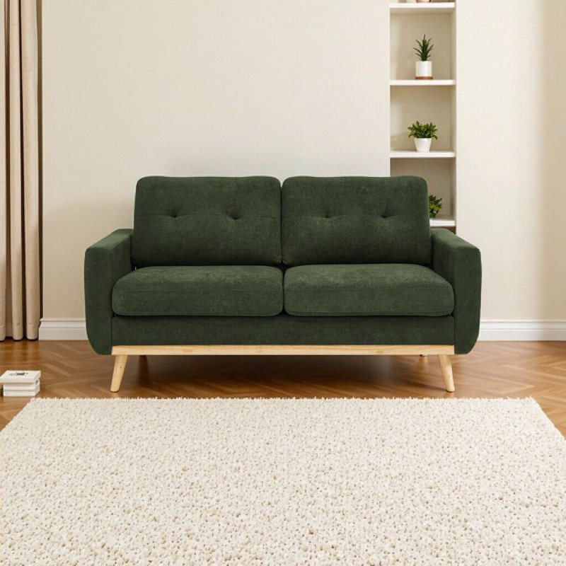 Canapé capitonné 67,5 po Mid-Century, Antique Green