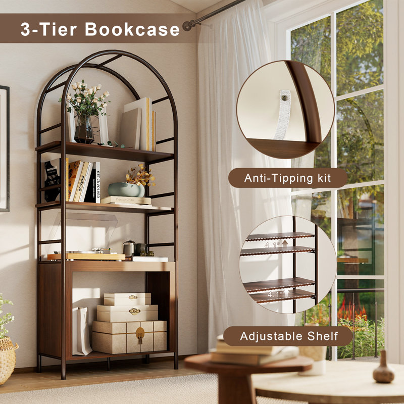 72" Arched Bookshelf