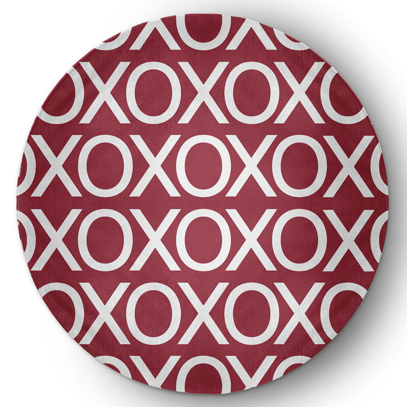 Chenille Geometric Indoor Rug, Round 5'