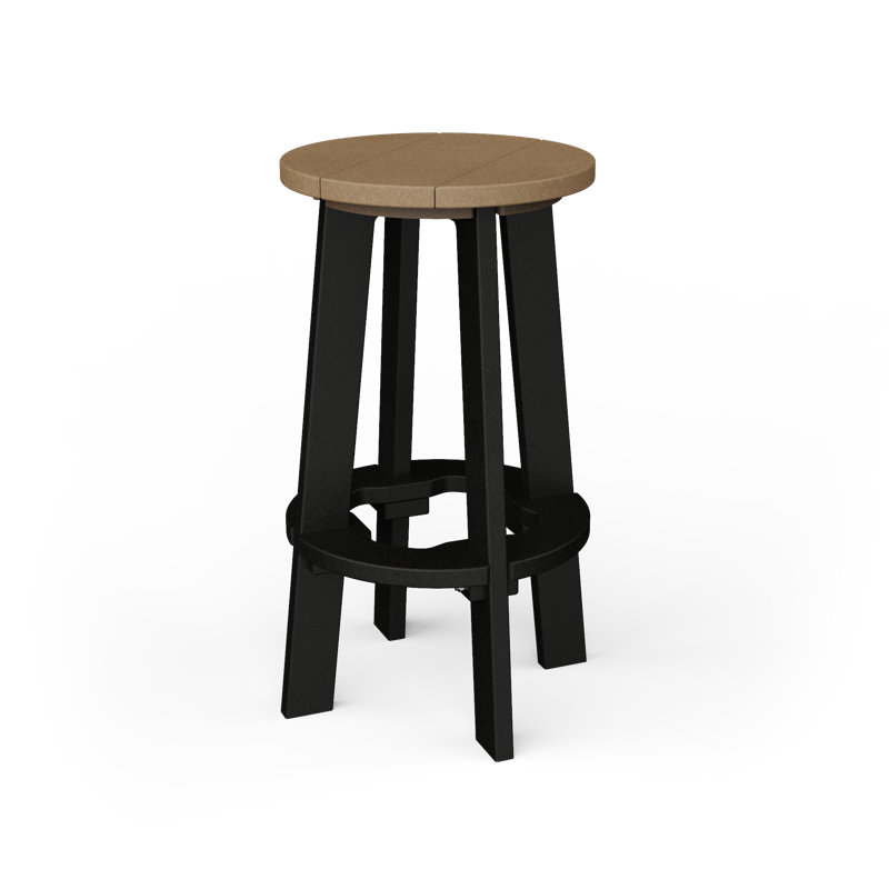 Outdoor Stool, Weathered Wood/Black