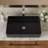 24"X16" Black Ceramic Rectangular Vessel Bathroom Sink-124005774