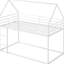 Twin Over House Bunk Bed With Built-In , White - Comfortable Bedroom Solution For Metal Structure, Finish