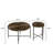 Radial Pattern Table - Dark Walnut Color, Waterproof With Cover, Cylindrical Design, Black Metal Legs, For Modern Style Coffee And End Walnut, Distressed Cylindrical, Cozy Living Spaces-885786207