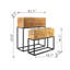 Ensemble de 2 boîtes en bois usagées avec support en fer noir, L: 21,5 x 8,5 x 23,5 po: 19,5 x 6,5 x 16 po