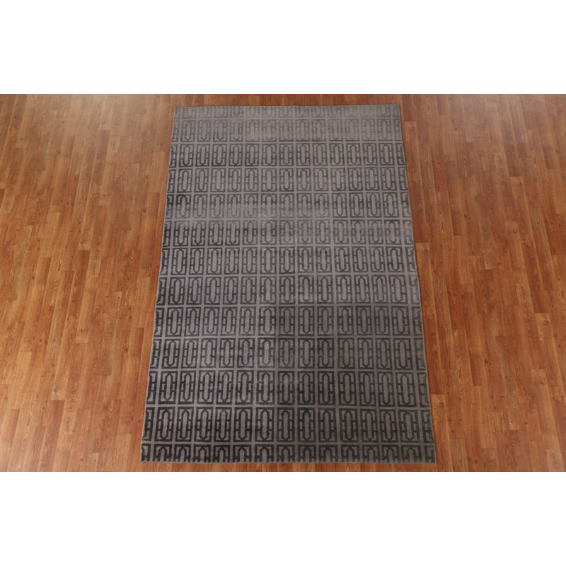 One-of-a-Kind 5'5" X 8'4" New Age Wool Area Rug in Gray