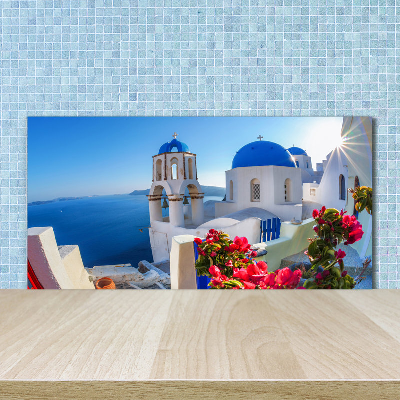 Ailea Blue - Santorini Greece - No Frame Print on Glass