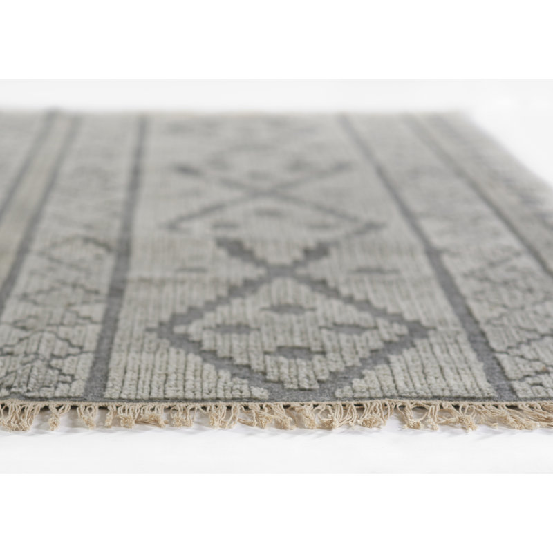 Bristol Geometric Area Rug in Black/Gray, Rectangle 8' x 10'