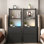Table de chevet avec station de charge, table de chevet intelligente avec veilleuse, table de chevet moderne avec bibliothèque, tables de chevet avec armoire de rangement pour la chambre à coucher