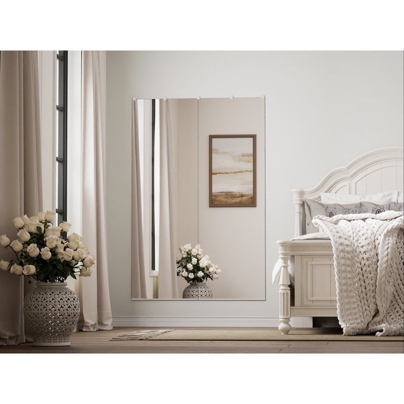 Miroir pleine grandeur en verre trempé sans cadre Refat, 65 po x 22 po