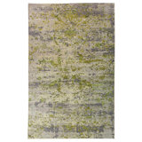 Raza Abstract Area Rug in Green