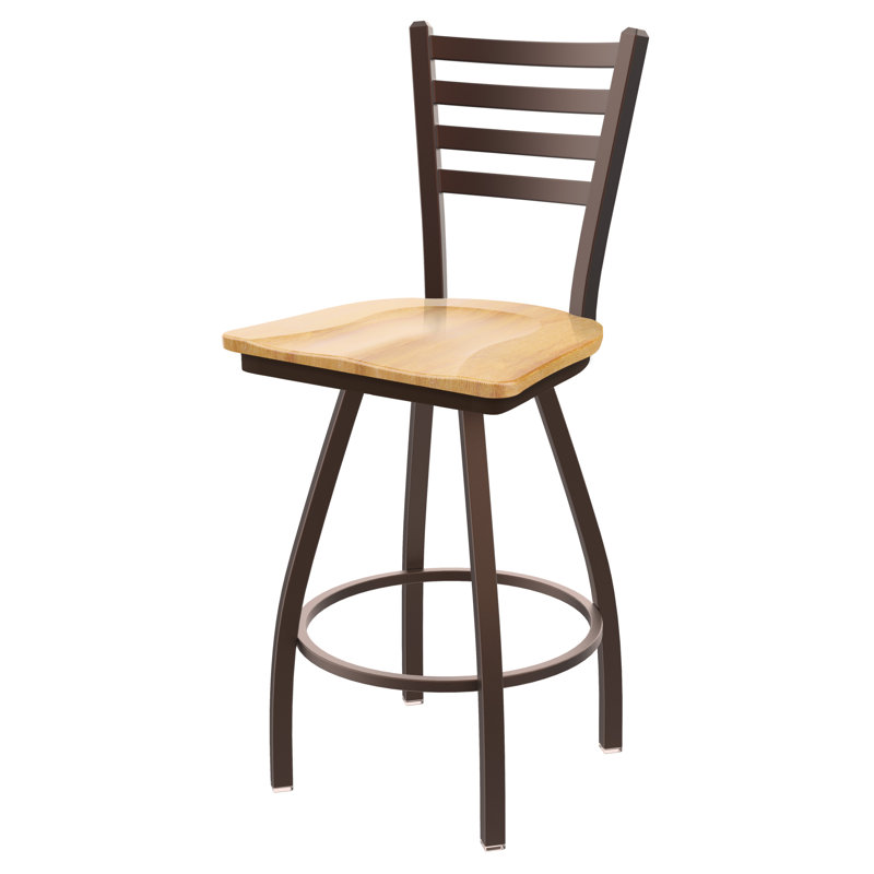 Jackie Swivel Counter Stool, Natural Maple, Bronze, Counter Stool (25” Seat Height)