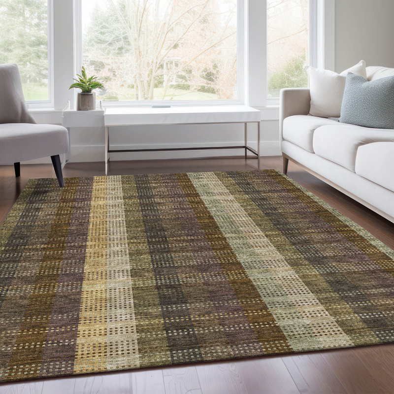 Premium Machine Washable Prisco Brown Rug, Rectangle 8' x 10'