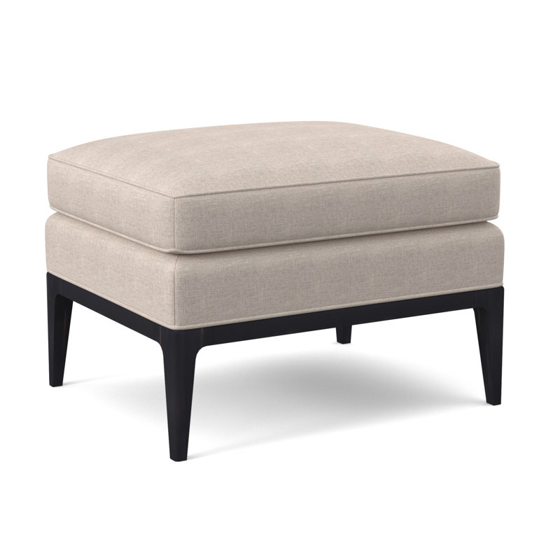 Repose-pieds rectangulaire 28 po Claxton, Ébène vintage, Lin Elise