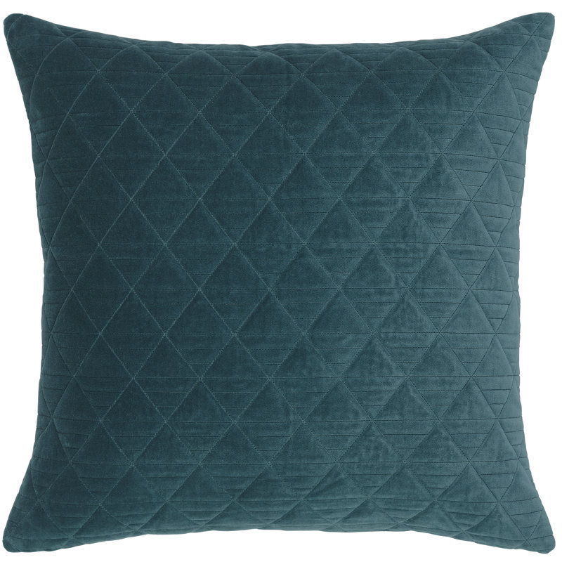 Plush Velvet Quilted Decorative Throw Pillow Covers, Teal