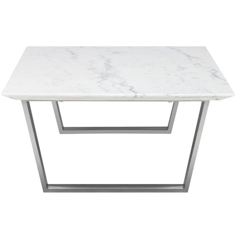 Trebol Faux Marble Coffee Table, Silver