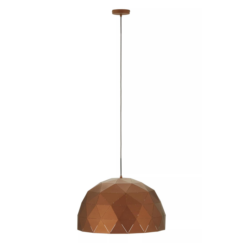Cosima 3 - Light Copper Dome Pendant, Coffee/White