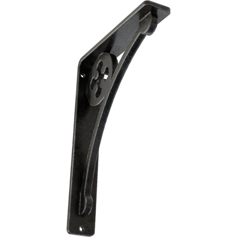 Support en fer forgé Crawley, H 8 po x l 1,5 po x P 5,5 po, Étain antique