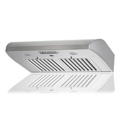 XO Appliance 30 600 Cubic Feet Per Minute Convertible Under Cabinet Range  Hood with Baffle Filter and Light Included