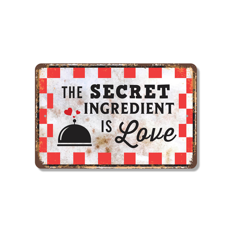 Plaque en plastique 8 po x 12 po The Secret Ingredient Is Love