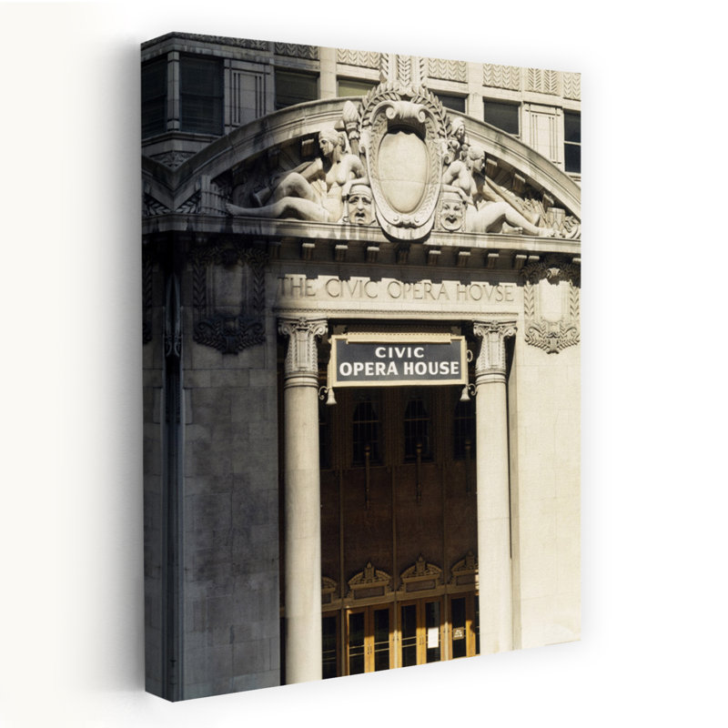 Entrance of an opera house Civic Opera House Chicago Cook County Illinois USA 1 Piece Wrapped Canvas Wall Art
