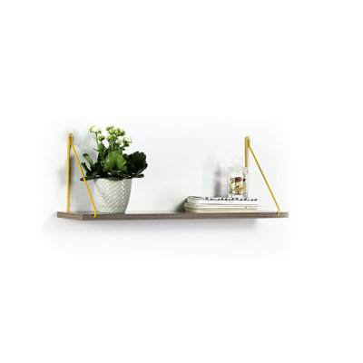 Tablette murale flottante, noyer - bois avec support en métal, 28 po x 10 po 7 po, idéale pour mettre en valeur une tablette rustique de collection, large, haute, profonde 7 po, finition