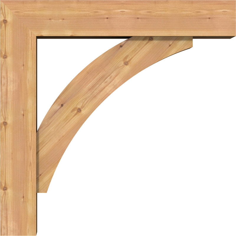 Thorton Block Bracket with Offset Brace, 6"W Douglas Fir (Rough Sawn), 36 x 36