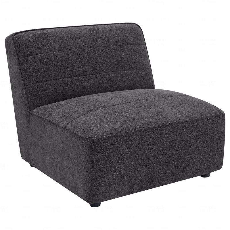 Fauteuil d'appoint rembourré en tissu anthracite foncé