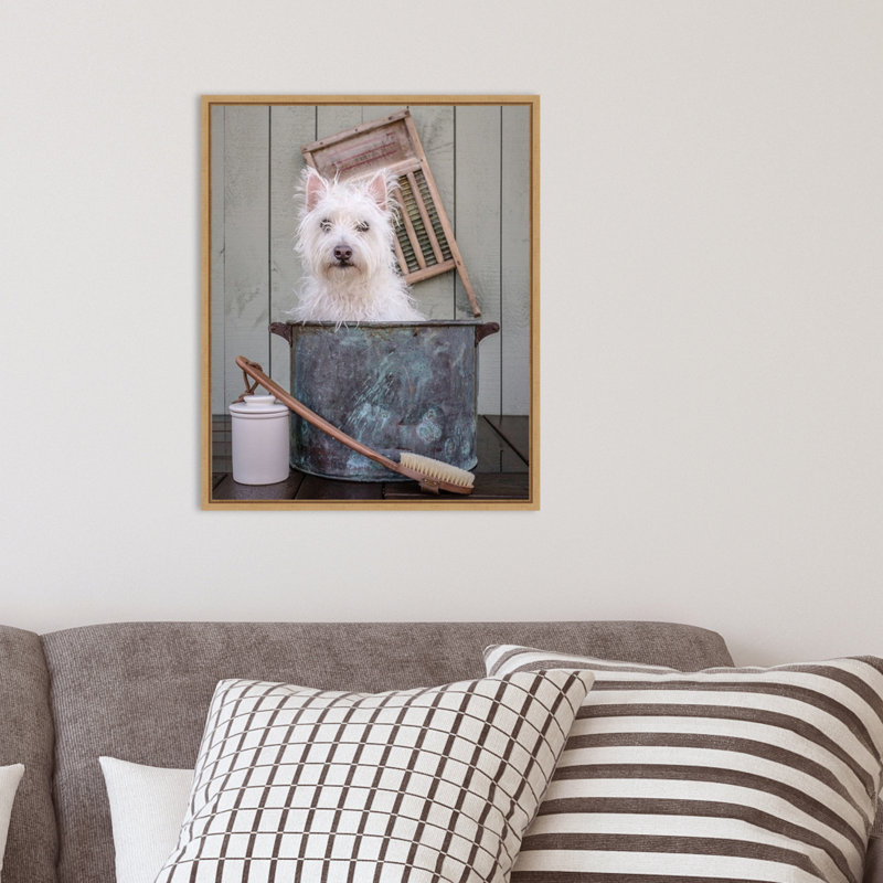 Reproduction de photo sur toile, "washing the Dog (Bath)" par Edward M Fielding