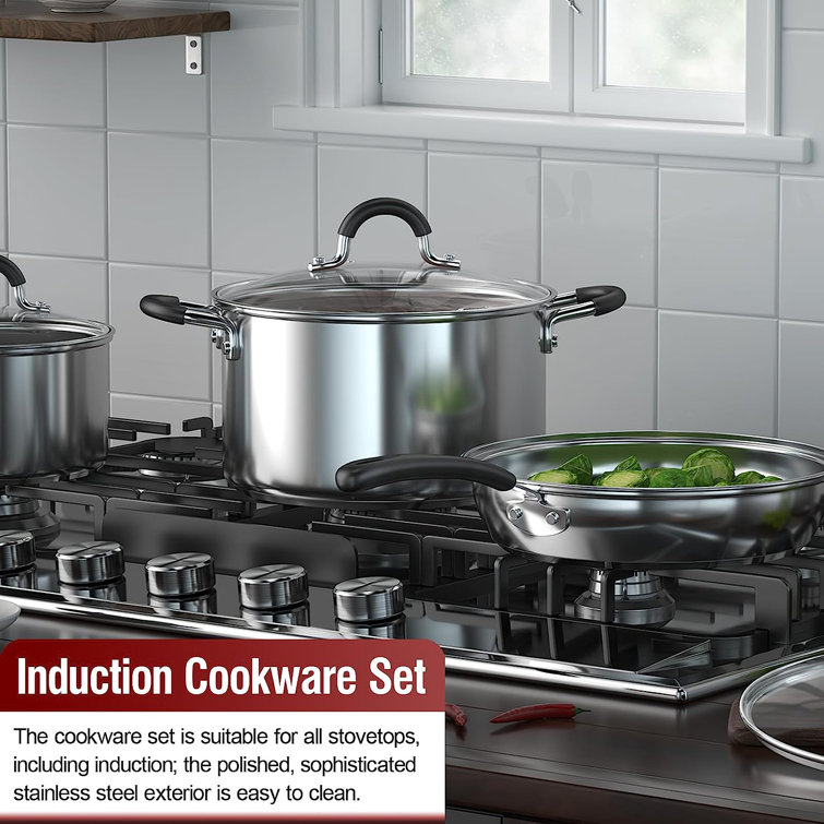 Cook N Home Professional Saucepan, 1-QT and 2-QT, Silver & Reviews